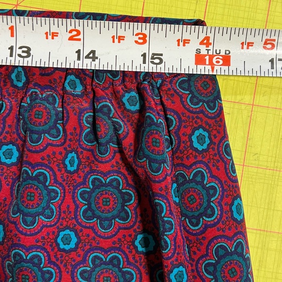 VINTAGE 80s long maxi skirt geometric floral silky lightweight dark academia 90s - Picture 12 of 13